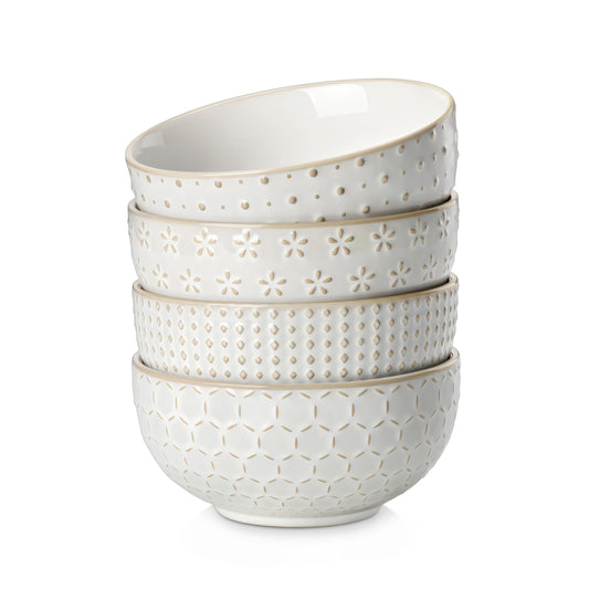 Sibelon Ceramic Cereal Bowls Set of 4 30 Oz Stoneware Soup Salad Ramen Bowls 6 Inch