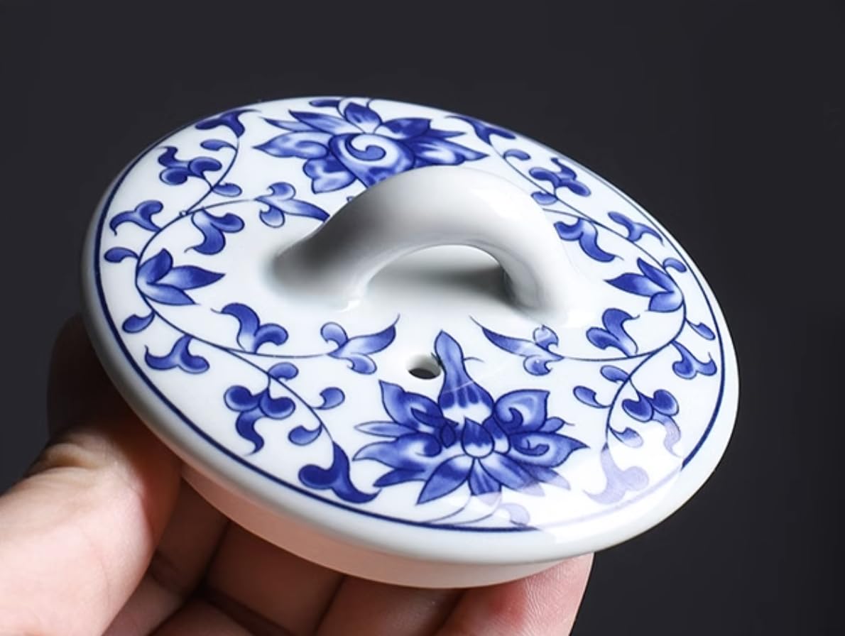 Sibelon Blue and White Ceramic Teapot 28 oz Tea Coffee Pot with Lid